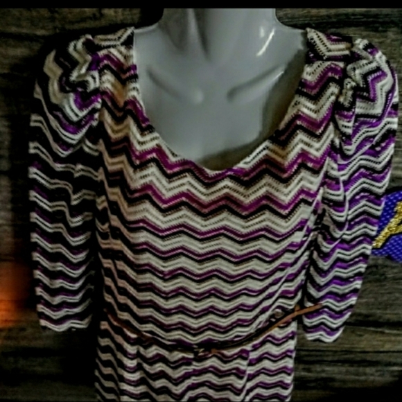 Ark & Co. Romper Size L Belted Cheveron Print - Picture 5 of 12